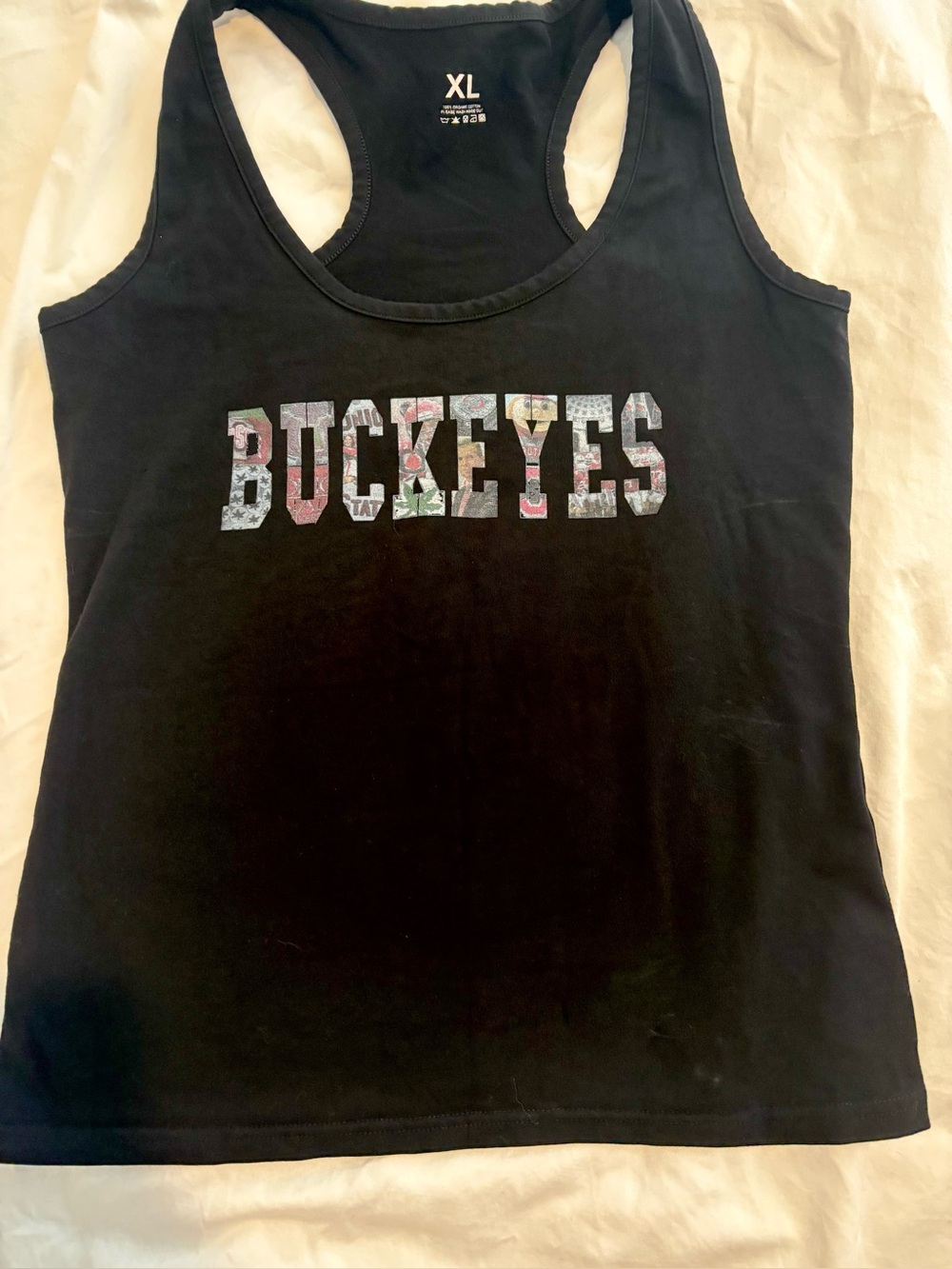 Black Women's Tank Top with 'Buckeyes' Graphic - XL